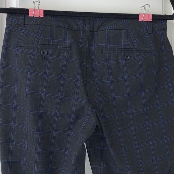 Gap slim cropped pants (black with blue plaid) - Picture 1 of 4